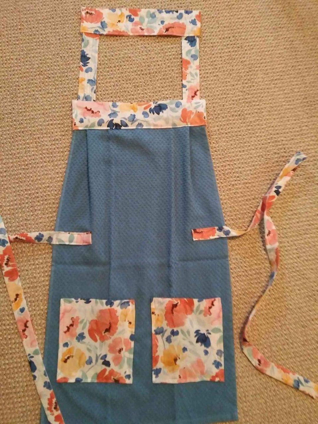 Towel Apron , Full Length Terry Cloth Apron, Slip Over Your Head With