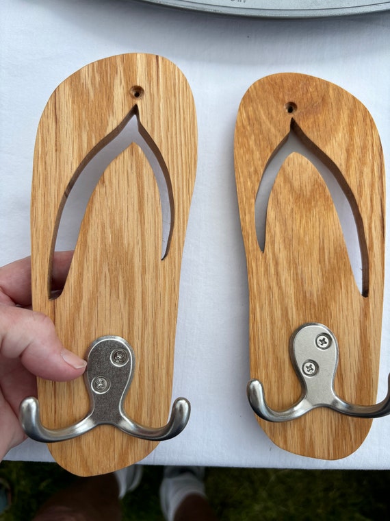 Beach Hook Coat Hook Lake Towel Hooks Hat Rack Beach Decor Entryway Hooks Seaside. Oak Flip Flops Pair Key Hooks. Etsy