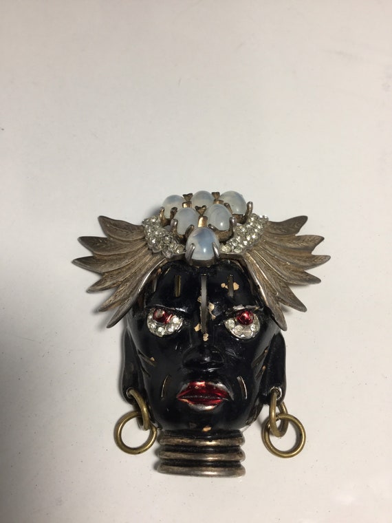 Vintage REJA Sterling Blackamoor Ubangi Brunialti