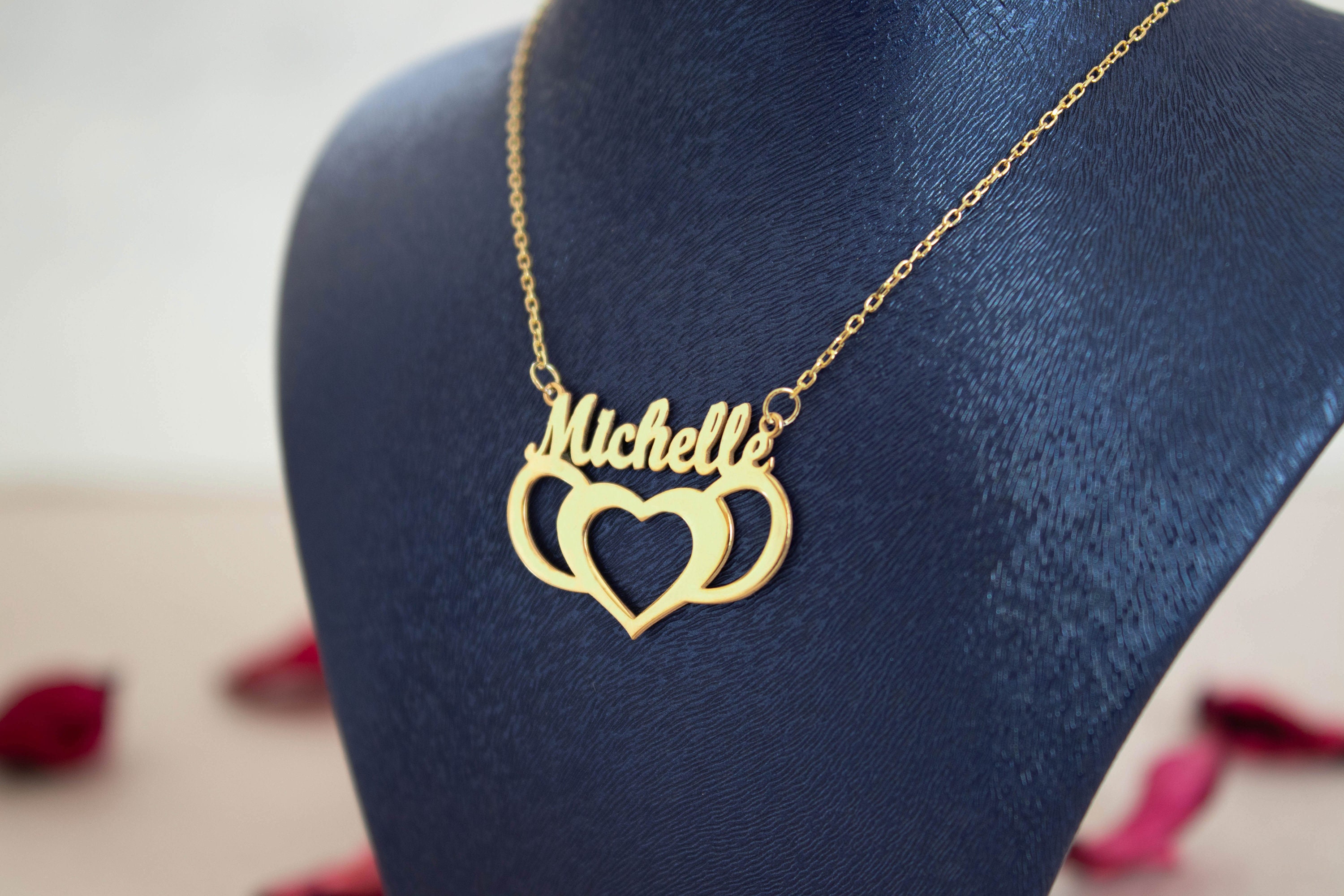 Heart Name Silver Necklace Name 