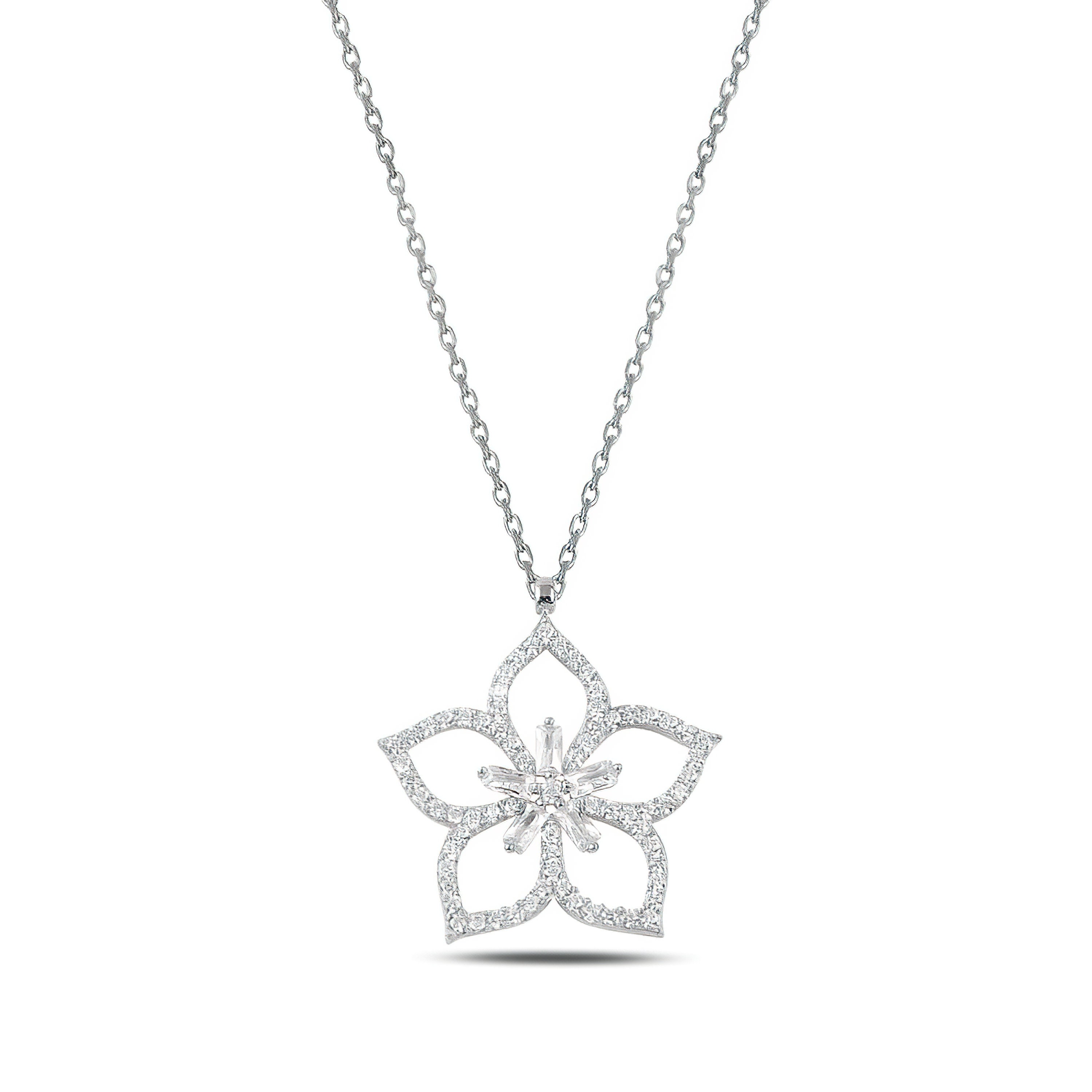 Collana in argento placcato oro con ciondolo a forma di fiore – Made in Germany – Perla d'Oro