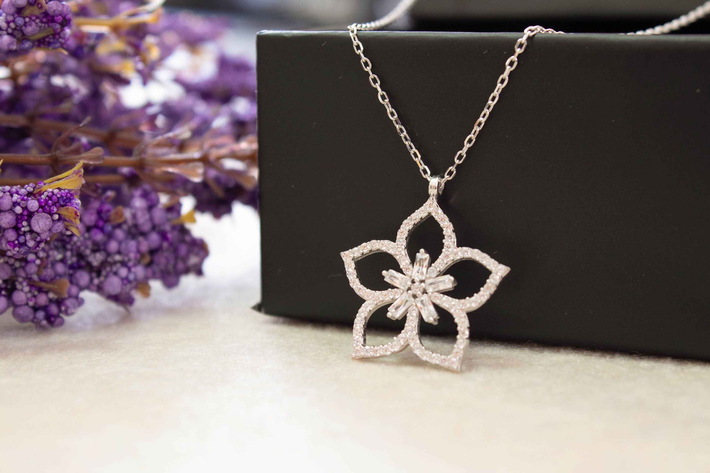 Risamil Collana Placcata In Argento Da Donna, Graziosa Collana Con - Foto 3