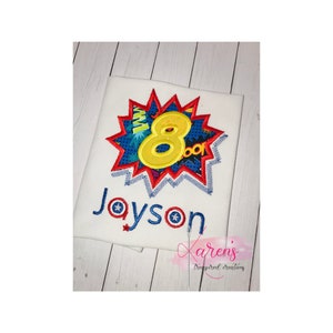 PERSONALIZED SUPERHERO SHIRT - Super Hero Birthday Shirt - Boys Birthday Super Hero Shirt - Super Hero 1st Birthday Shirt -