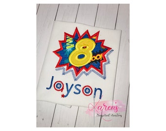 PERSONALIZED SUPERHERO SHIRT - Super Hero Birthday Shirt - Boys Birthday Super Hero Shirt - Super Hero 1st Birthday Shirt -