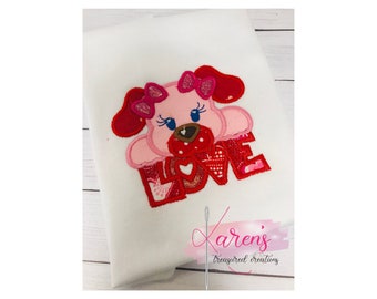 GIRLS PUPPY LOVE - Welpen Liebe Valentine Shirt - Mädchen Liebe Valentine Shirt