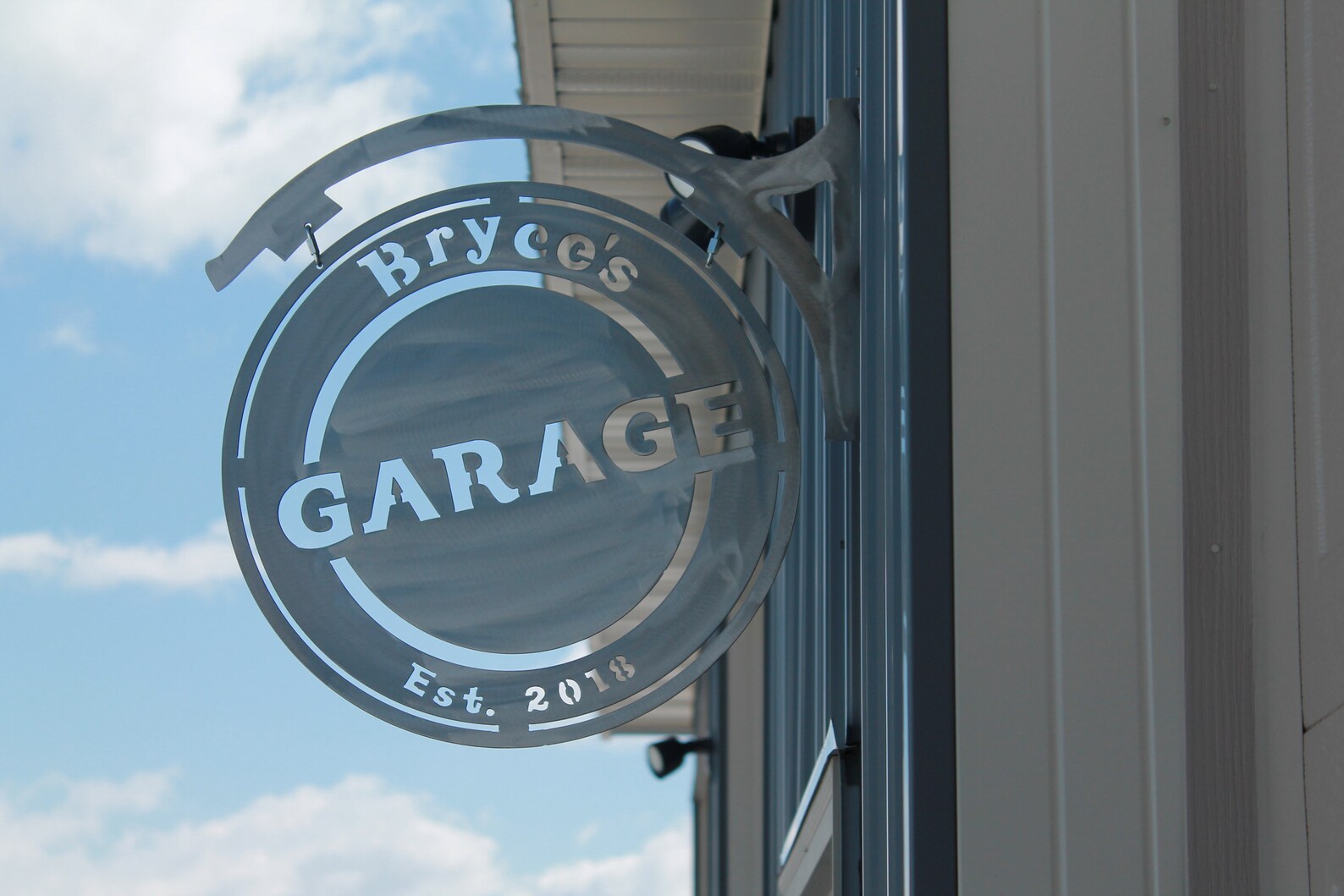 Name Personalized Steel Metal Hanging Garage Sign Etsy