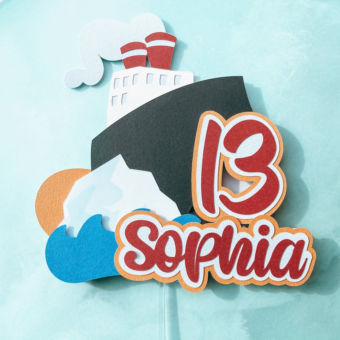 Personalised Titanic Theme Cake Topper Titanic Birthday Etsy UK