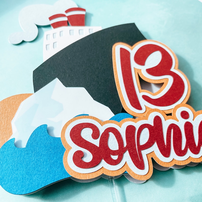 Personalised Titanic Theme Cake Topper Titanic Birthday Etsy