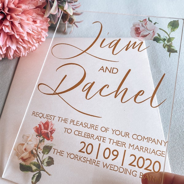 Acrylic Wedding Invitations Etsy UK