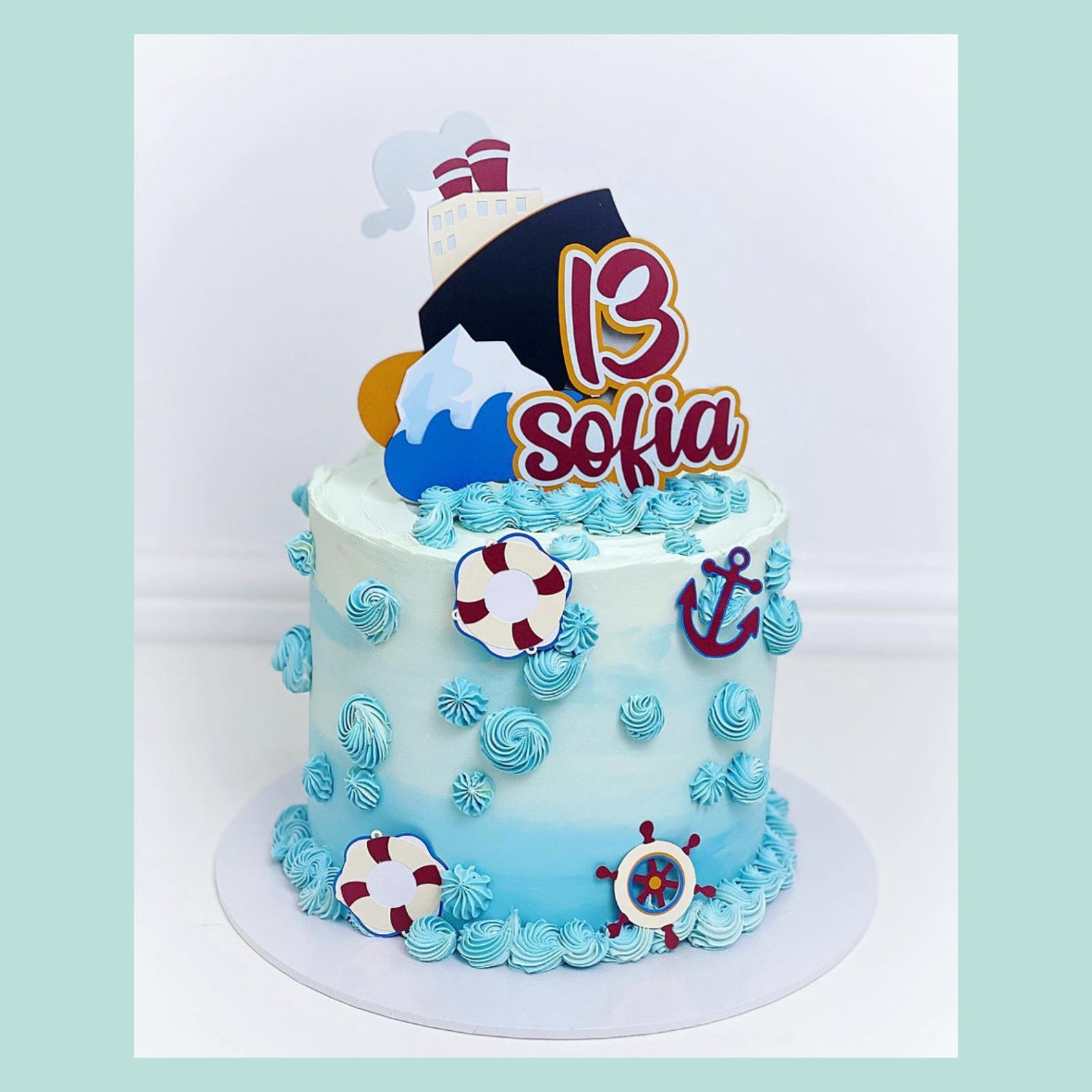 Personalised Titanic Theme Cake Topper Titanic Birthday Etsy UK