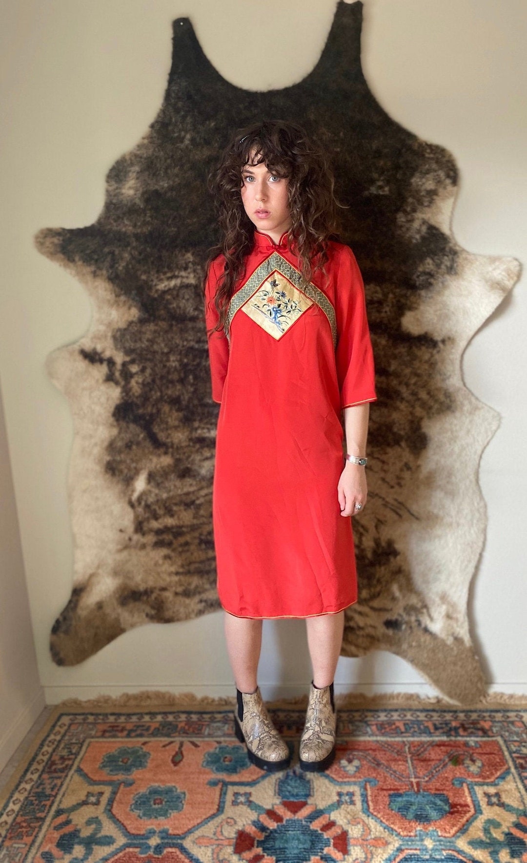 Vintage Chinese Embroidered Dress Etsy