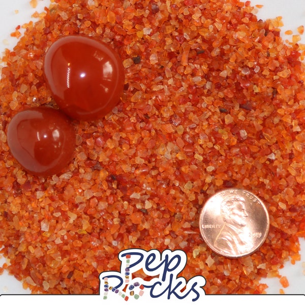 Carnelian - Crushed Coarse Gemstone Sand. Great for Art, Jewelry, Wood Inlay and Metaphysical uses