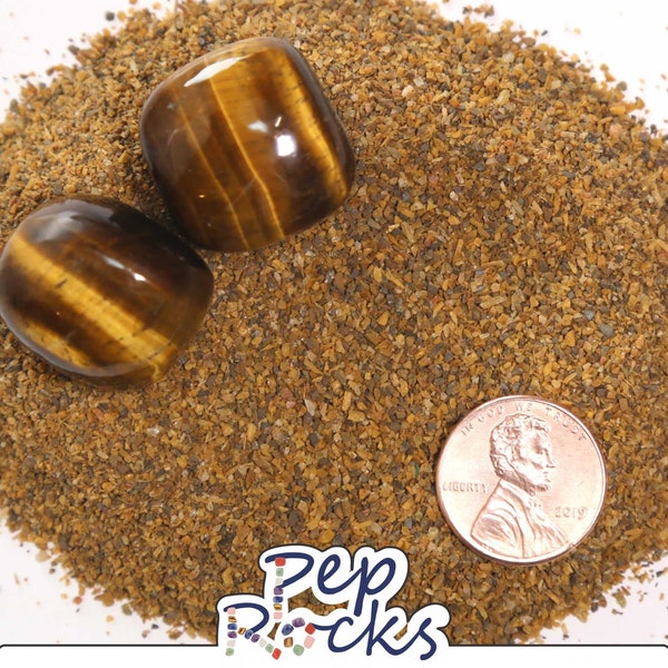 Tiger's Eye - Crushed Medium Gemstone Sand. Great for Art, Jewelry, Wood Inlay and Metaphysical uses