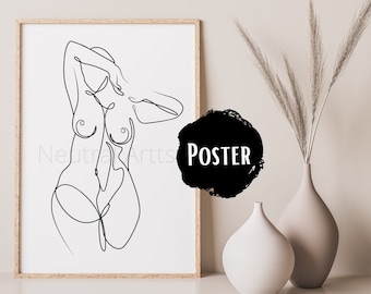 Plus size art, curvy line art, fat woman art, erotic art, figure painting, naked line drawing woman, female nude line art, feminist wall art