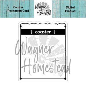Square/Round Coaster Display Packaging Card Instant Digital Download - Silhouette & Cricut - SVG, PNG