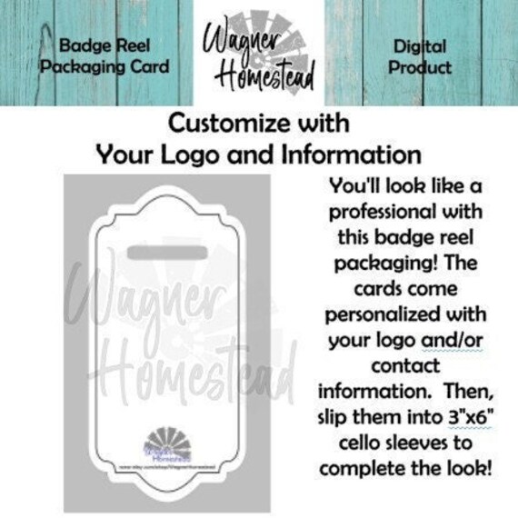 Badge Reel Display Packaging Card Instant Digital Download Silhouette &  Cricut SVG, PNG 