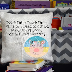 Tooth Fairy Pillow Design: Pillow with Pocket Sublimation Design Template PNG  - Instant Download