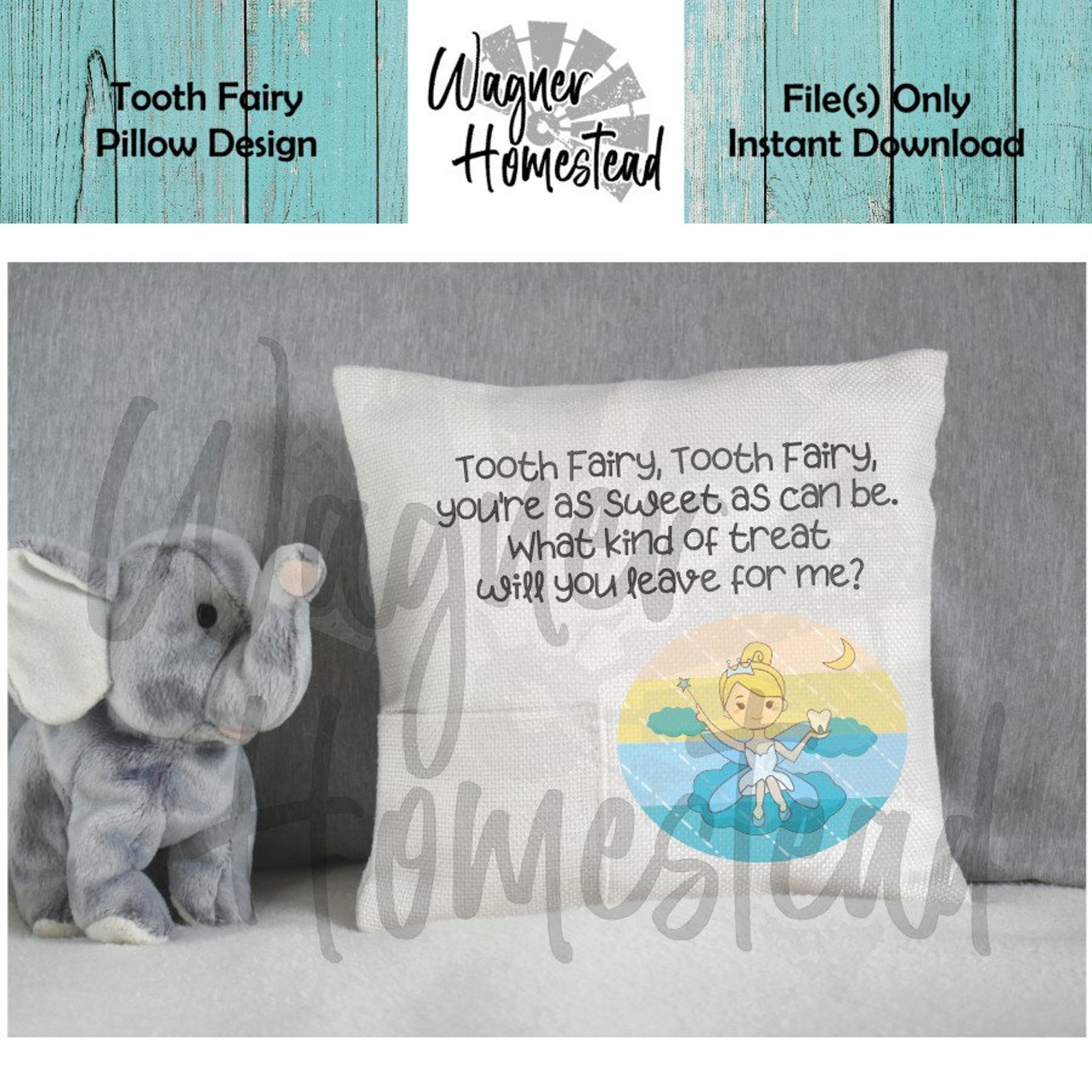 Tooth Fairy Pillow Design Pillow With Pocket Sublimation Etsy