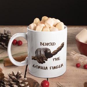 Toilet humor mug, Gorilla Finger Joke, funny poop humor gift, juvenile poop mug, toilet humor, bodily function humor
