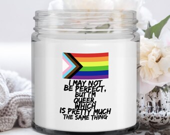 Queer Pride Candle - Gay - Lesbian - Asexual - Bisexual - Transgender - LGBTQIA - Soy Wax - Vanilla scent  - jar candle with lid
