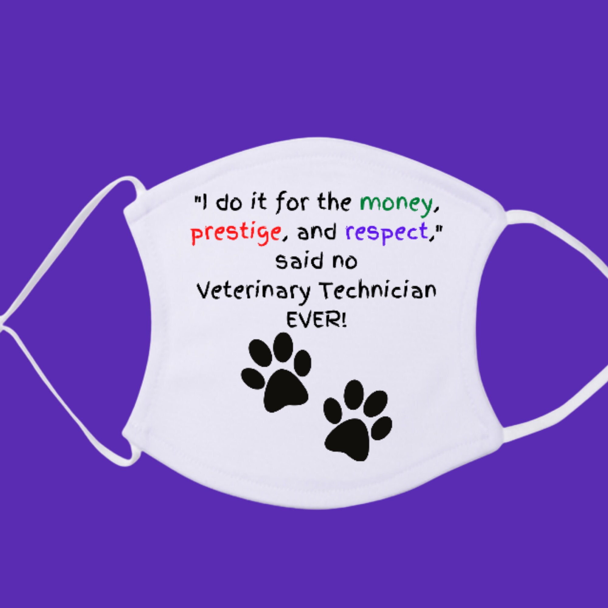 Vet Tech Mask Vet Tech Appreciation Week Veterinary Etsy