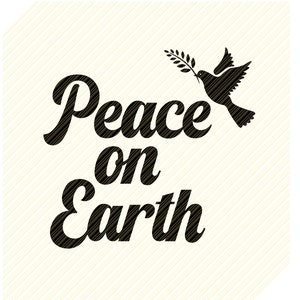 Paz en la Tierra Svg, Signo de Navidad svg, Archivo de corte de paz, Signo de granja svg, Almohada de Navidad svg, Archivos Cricut, Diseños de silueta, DXF, PNG