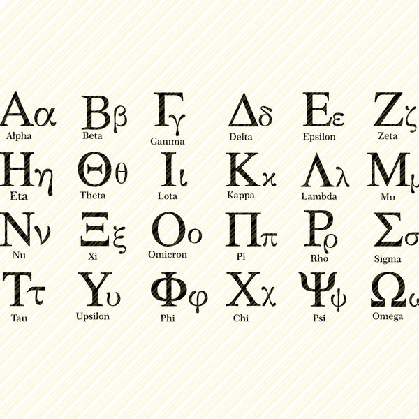 Greek Alphabet SVG, Greek Letters SVG, Fraternity Letters SVG, Sorority letters svg, Fraternity Names svg, Greek Alphabet Vector