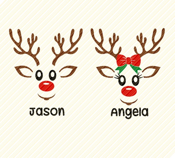 Download Christmas Reindeer Face Svg Deer Svg Reindeer Monogram Svg Etsy