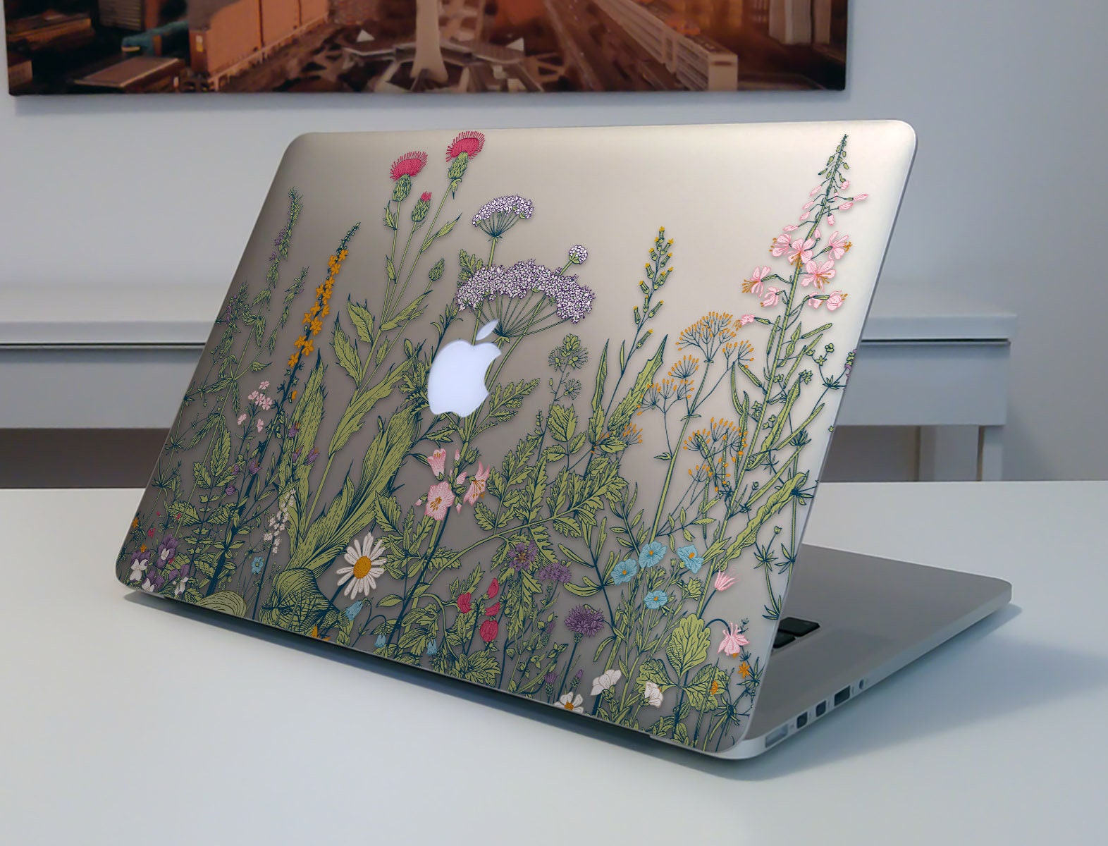 Wildflower Pattern Macbook 15 Case Floral Art Mac Air Cover Etsy