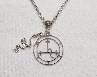 Lilith sigil with serpent necklace