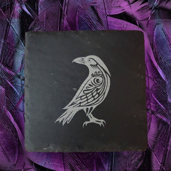 Celtic Raven Altar Tile
