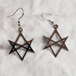 Unicursal hexagram earrings