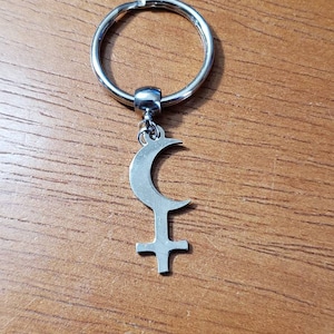 Stainless Steel Lilith Symbol Keychain