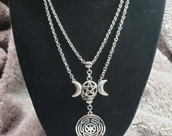Hekate Triple moon necklace.      https://imberravencreations.etsy.com/listing/992545797