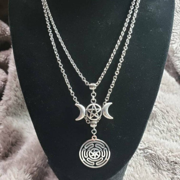 Hekate Triple moon necklace.      https://imberravencreations.etsy.com/listing/992545797