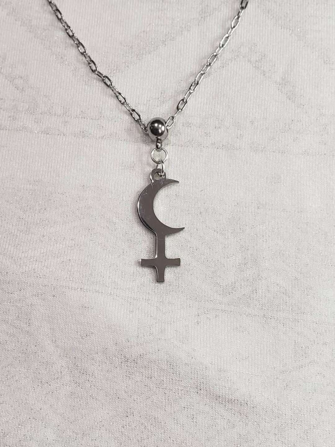 Black Moon Lilith Symbol Necklace. - Etsy