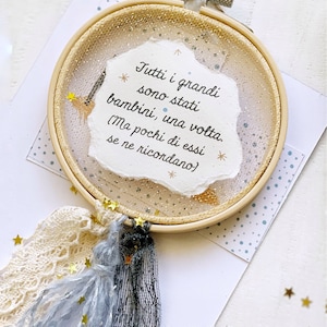 Decorazione per bambini/ ragazze_bomboniera battesimo, comunione/ segnaposto matrimonio _ Acchiappasogni personalizzato con  nome, frase_