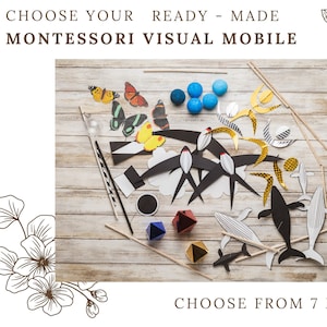 Unique Montessori Baby Mobile, neutral nursery mobile, Montessori baby sensory toy, Montessori gift for new parents, Montessori newborn gift