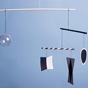 DIY Montessori Munari Mobile Kit – High Contrast Baby Mobile for Newborns, Black & White Montessori Toy, DIY Nursery Decor, sensory infant