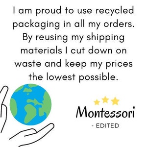 A message that I am using recycled packaging.