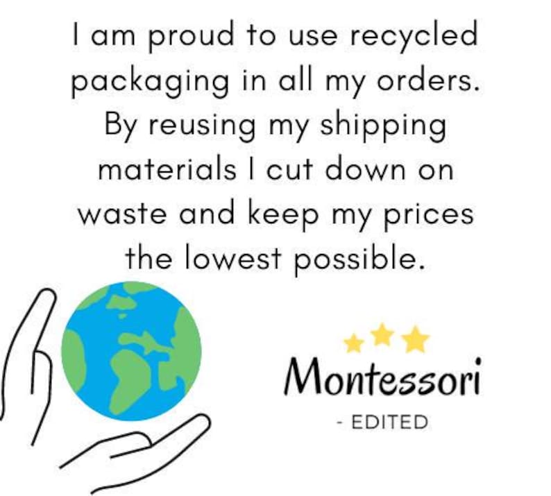 A note that I'm using recycled packaging for all my orders.