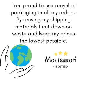 A message that I use recycled packaging.