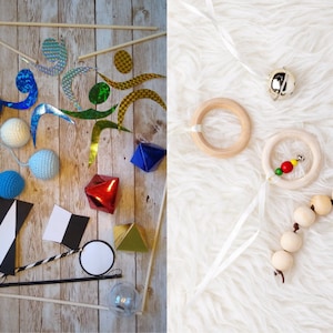 DIY Montessori mobile set, the visual and the colourful tactile set