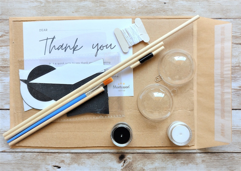 A photo of how your order looks like in an envelope - Montessori Munari mobile