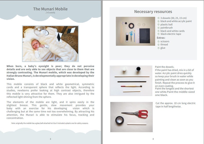 Printable Montessori Mobile, baby mobile PDF and SVG pattern, printable nursery decor, Montessori digital, DIY Montessori baby gift for mum image 2