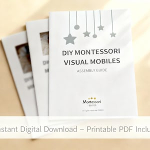 Modelli fai da te per mobili Montessori: giocattoli per lo sviluppo visivo da 0 a 3 mesi (download PDF, file SVG inclusi)