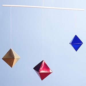 Montessori octaëder mobiele doe-het-zelfkit, hoogcontrast babymobiel, sensorisch visuele stimulatie speelgoed, Montessori-babycadeau, Montessori-kwekerij