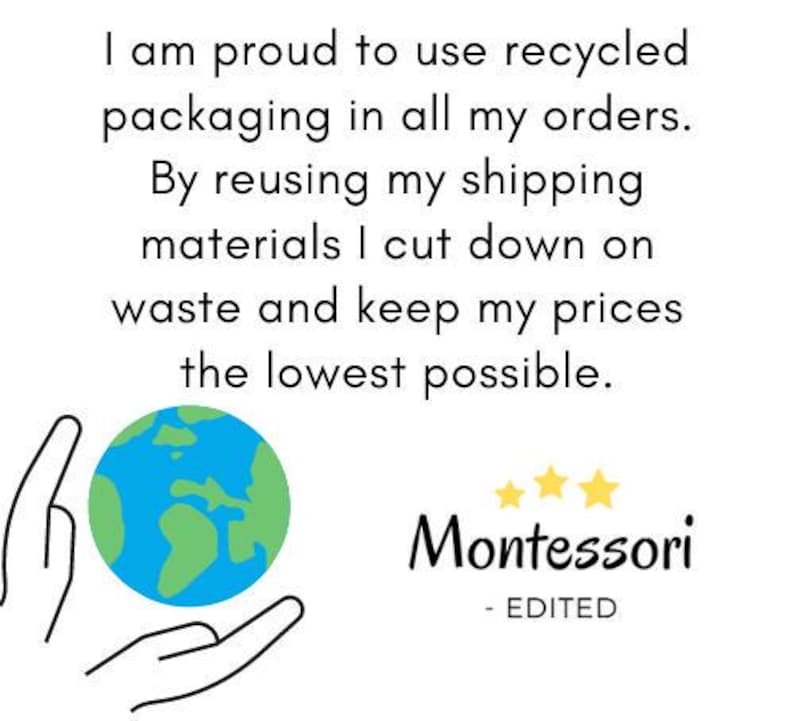 Just a note that I use recycled packaging for every order.