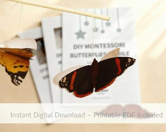 Printable Butterfly Baby Mobile Template: Digital Download Butterfly Nursery Decor (PDF)