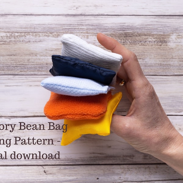 Sensory Bean Bags Sewing Pattern, bean bag pattern, sensory toy pattern, Montessori sewing pattern, DIY baby toy project, sewing for kids,